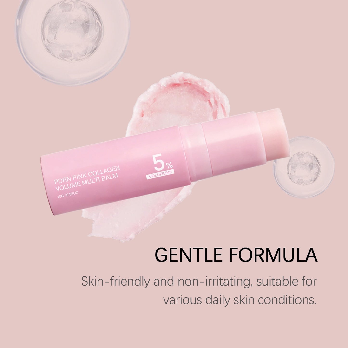 Aurelly Collagen Glow Multi-Balm lying across a creamy balm swatch